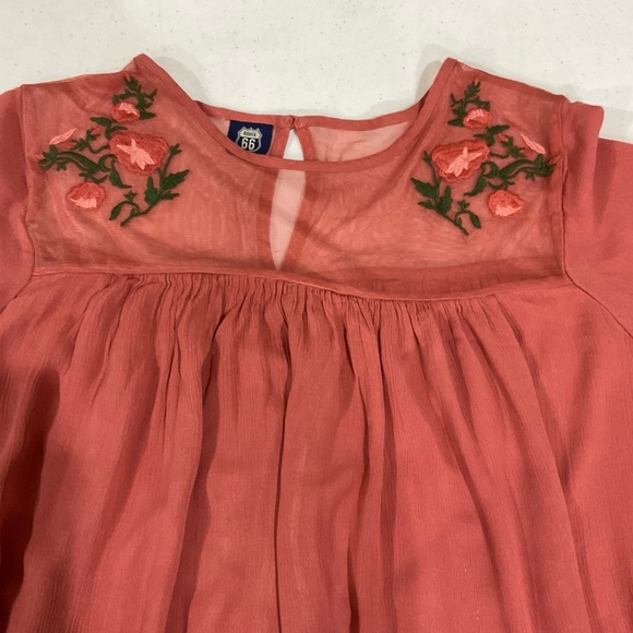 Route 66 Dress Boho Style Floral Embroidery Bell Sleeves Women’s Size Medium - Picture 3 of 10